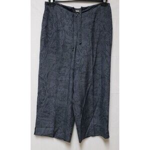 Tommy Bahama 100% Silk Women's Gray Floral Wide Leg Capri Summer Pants Sz 6 NWOT